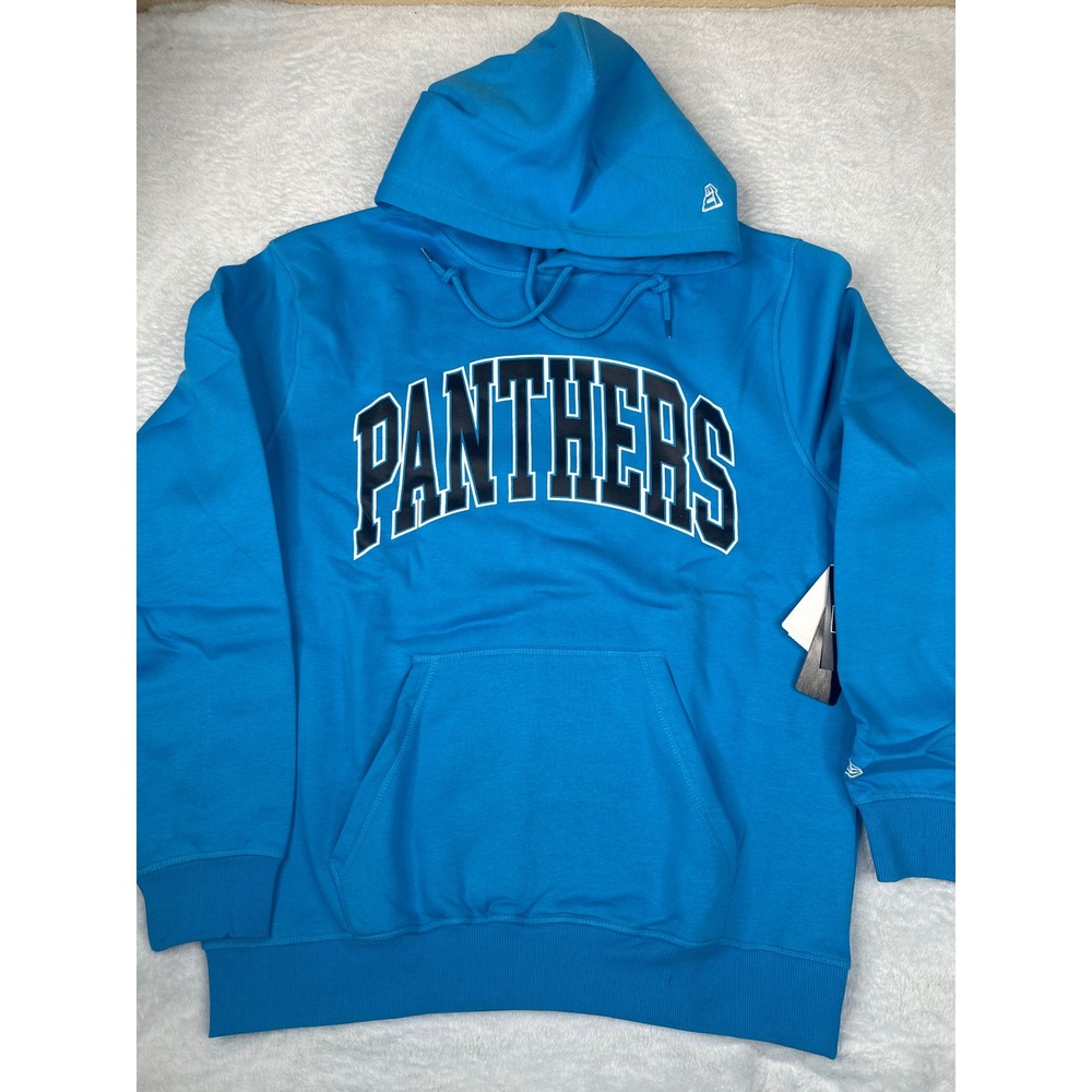 New Era NFL Carolina Panthers Hoodie Blue Pullover Sweatshirt Mens Large